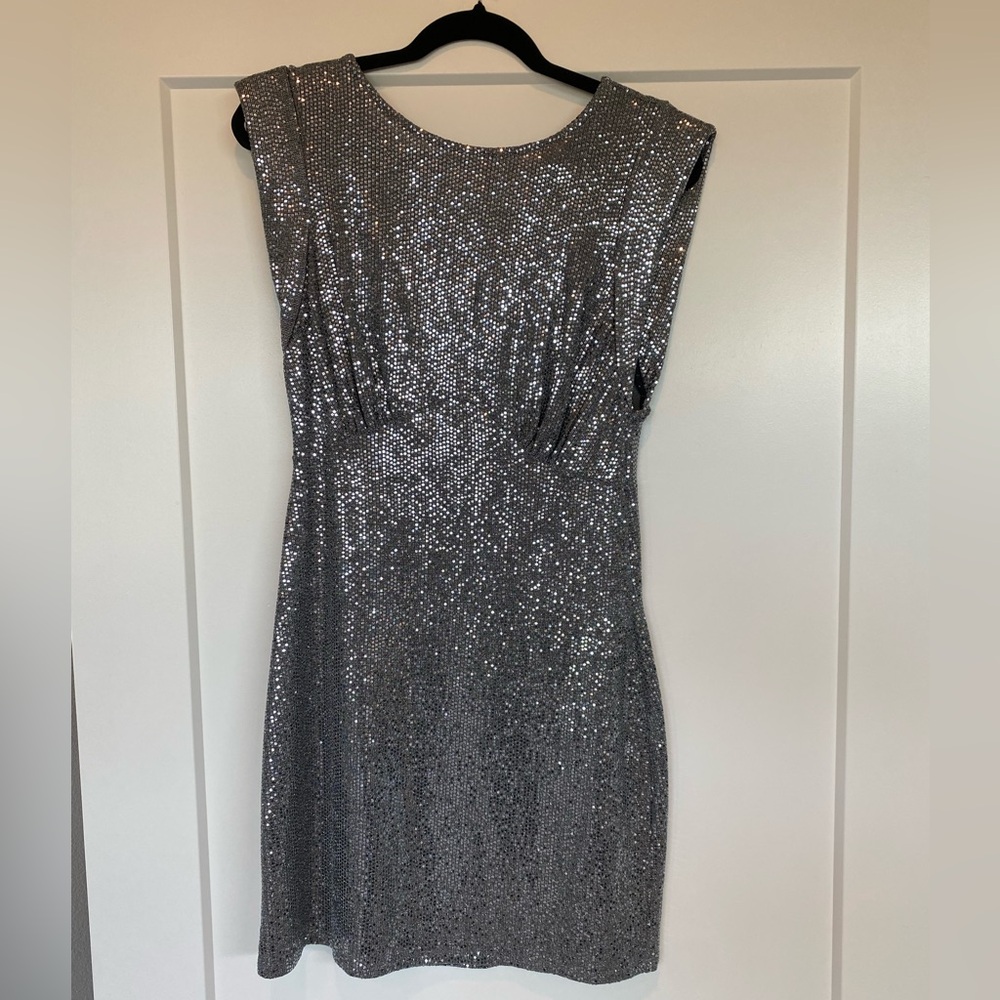 Zara Shiny Silver Dress